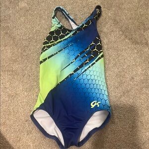 GK Blue and Green One Piece Swimsuit/gymnastics Leo  with Dynamic Design